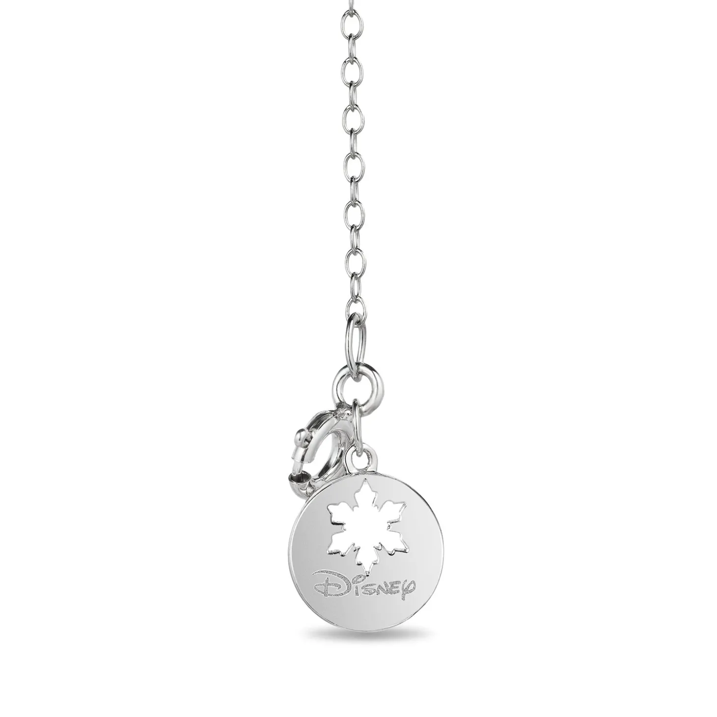 Enchanted Disney Fine Jewelry Sterling Silver with 1/10 CTTW Diamonds Elsa Love Pendant Necklace