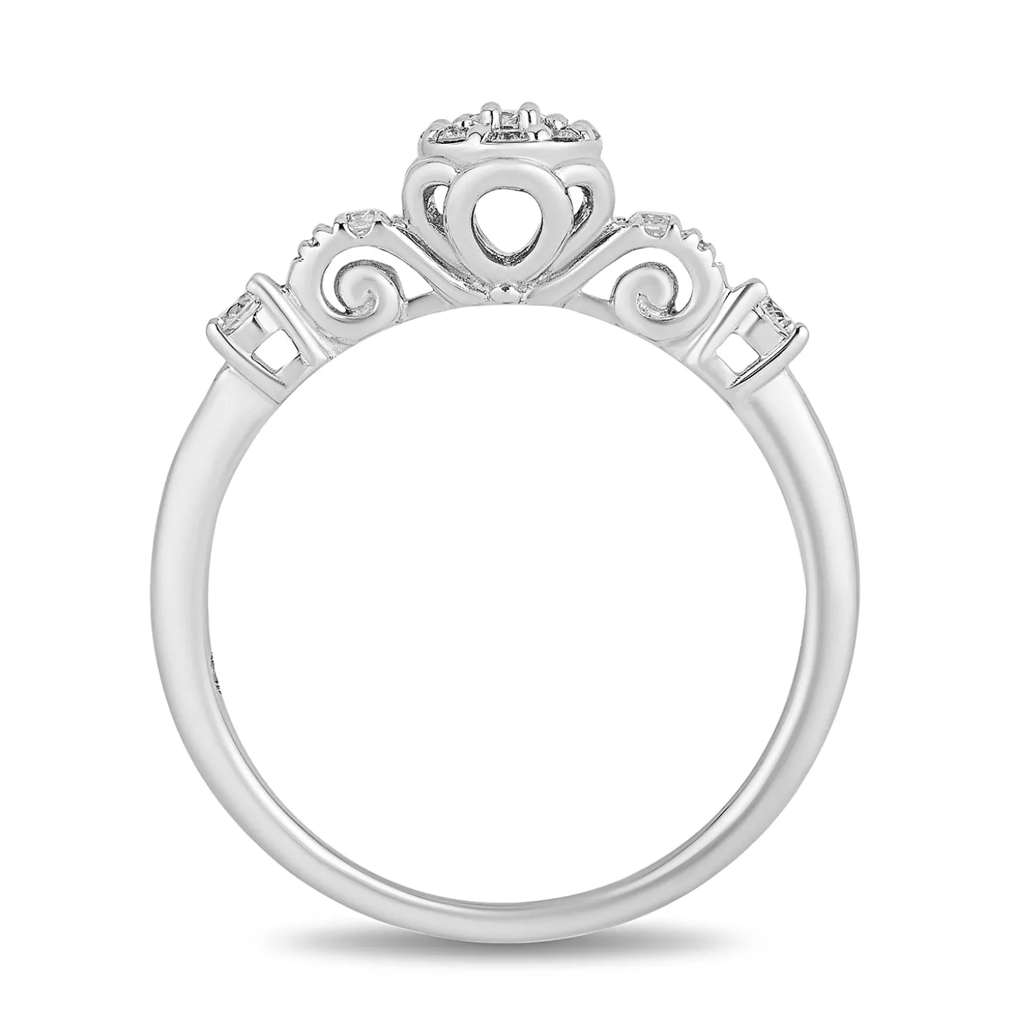 Enchanted Disney Fine Jewelry 10K White Gold 1/4 CTTW Cinderella Engagement Ring