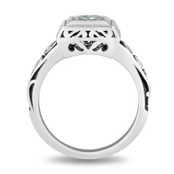 Enchanted Disney Fine Jewelry The Little Mermaid Live Action Replica Engagement Ring in 14K White Gold with Blue Topaz