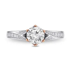 Enchanted Disney Fine Jewelry 14K White Gold and Rose Gold with 1 1/4 CTTW Majestic Princess Engagement Ring