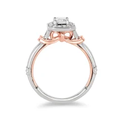 Enchanted Disney Fine Jewelry 14K White Gold and Rose Gold with 5/8 CTTW Snow White Engagement Ring