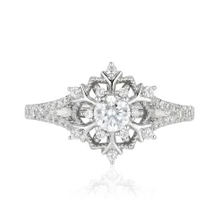 Enchanted Disney Fine Jewelry 14K White Gold with 5/8 CTTW Diamond Elsa Engagement Ring