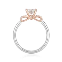 Enchanted Disney Fine Jewelry 14K White Gold and Rose Gold with 1/2 CTTW Diamond Snow White Engagement Ring