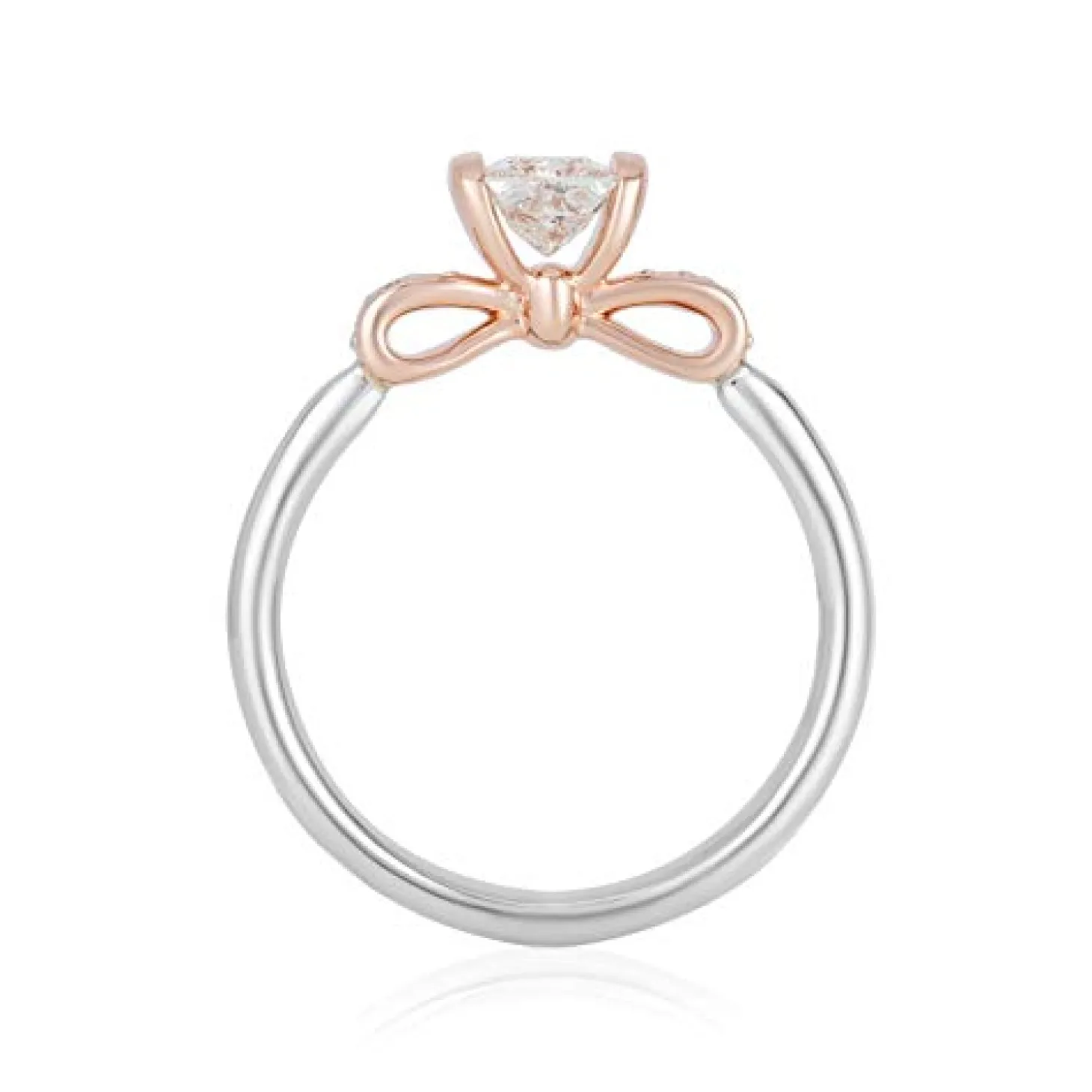 Enchanted Disney Fine Jewelry 14K White Gold and Rose Gold with 1/2 CTTW Diamond Snow White Engagement Ring