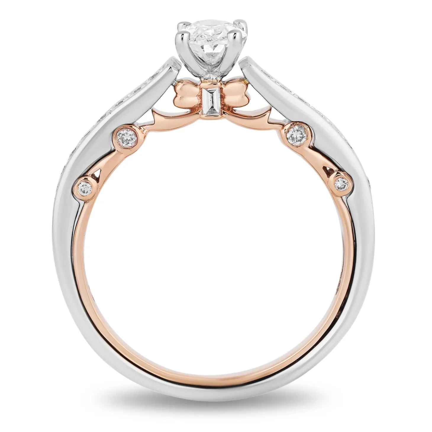 Enchanted Disney Fine Jewelry 14K White Gold and Rose Gold With 3/4 CTTW Diamond Snow White Engagement Ring