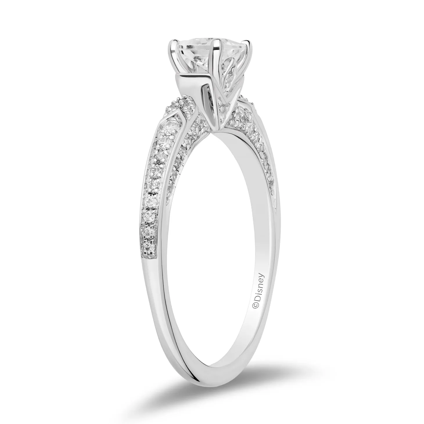 Enchanted Disney Fine Jewelry 14K White Gold with 3/4 CTTW Diamonds Elsa Engagement Ring