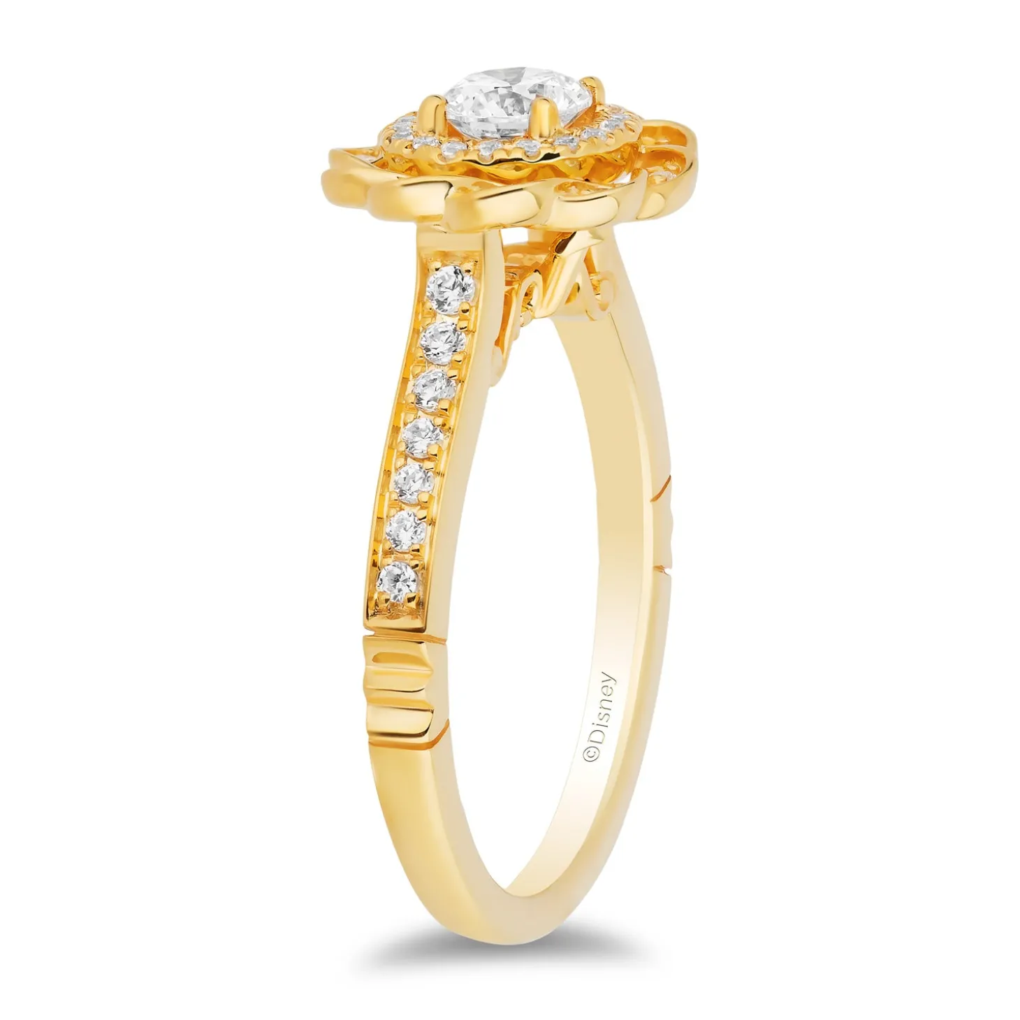 Enchanted Disney Fine Jewelry 14K Yellow Gold with 3/4 CTTW Diamonds Merida Engagement Ring