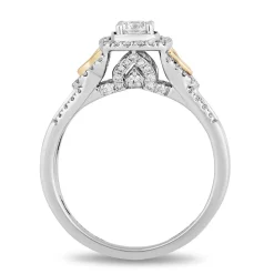Enchanted Disney Fine Jewelry 14K White Gold and Yellow Gold with 3/4 CTTW Diamond Jasmine Engagement Ring