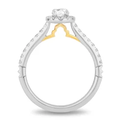 Enchanted Disney Fine Jewelry 14K White Gold and Yellow Gold with 1/2 CTTW Diamonds Jasmine Engagement Ring