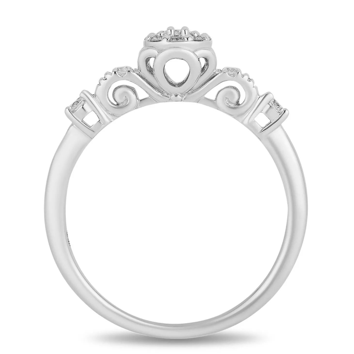 Enchanted Disney Fine Jewelry Sterling Silver with 1/4 CTTW Diamond Cinderella Ring