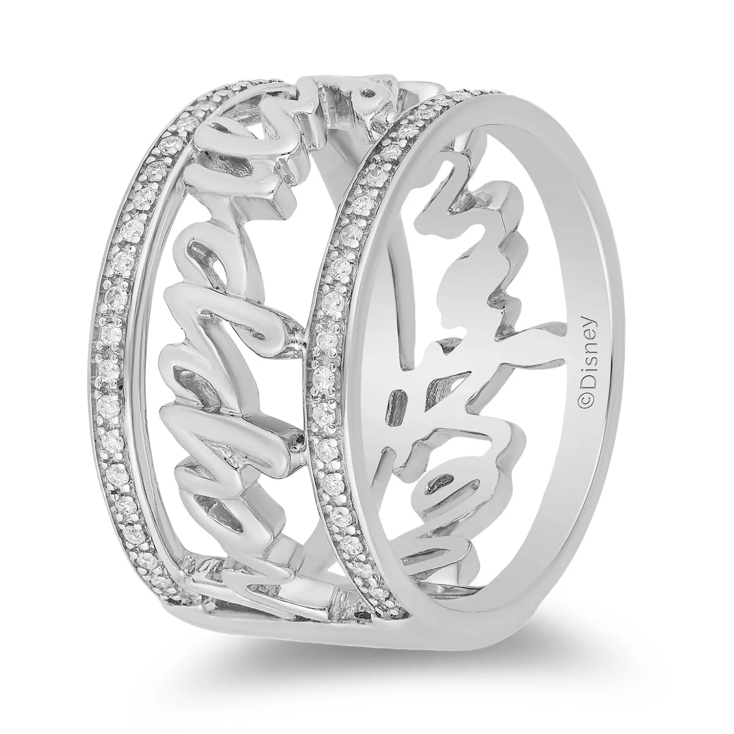 Enchanted Disney Fine Jewelry Sterling Silver 1/5 CTTW Diamond Majestic Princess Ring