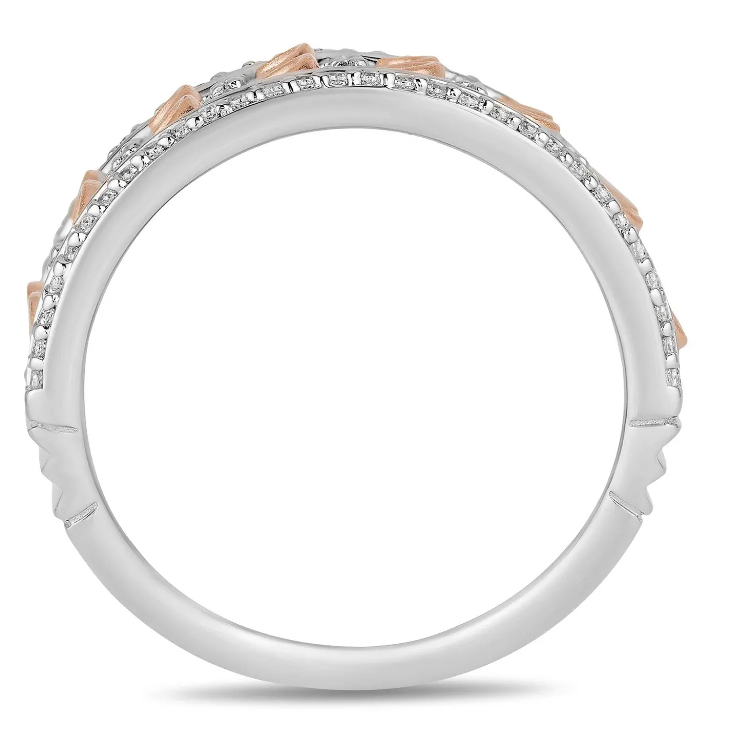 Enchanted Disney Fine Jewelry Sterling Silver and 10K Rose Gold 1/3 CTTW Ariel Ring