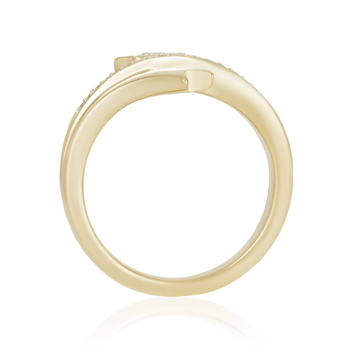Enchanted Disney Fine Jewelry 10K Yellow Gold with 1/10 CTTW Tinker Bell Star Ring