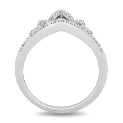 Enchanted Disney Fine Jewelry Sterling Silver With 1/5 CTTW Diamond Tiana Crown Ring