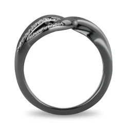 Enchanted Disney Fine Jewelry Black Rhodium over Sterling Silver with 1/6 CTTW Diamond Maleficent Ring
