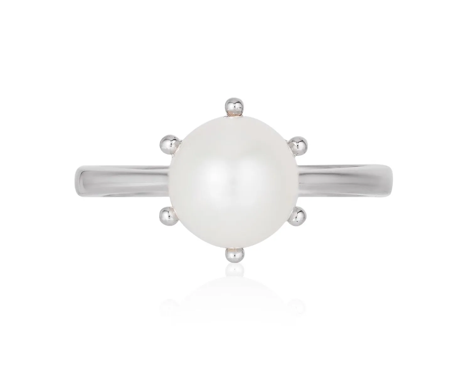 Enchanted Disney Fine Jewelry Sterling Silver with 1/10 CTTW Diamond and Pearl Ariel Disney Ring
