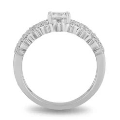 Enchanted Disney Fine Jewelry Sterling Silver with 1/3 CTTW Diamond and White Topaz Majestic Princess Ring