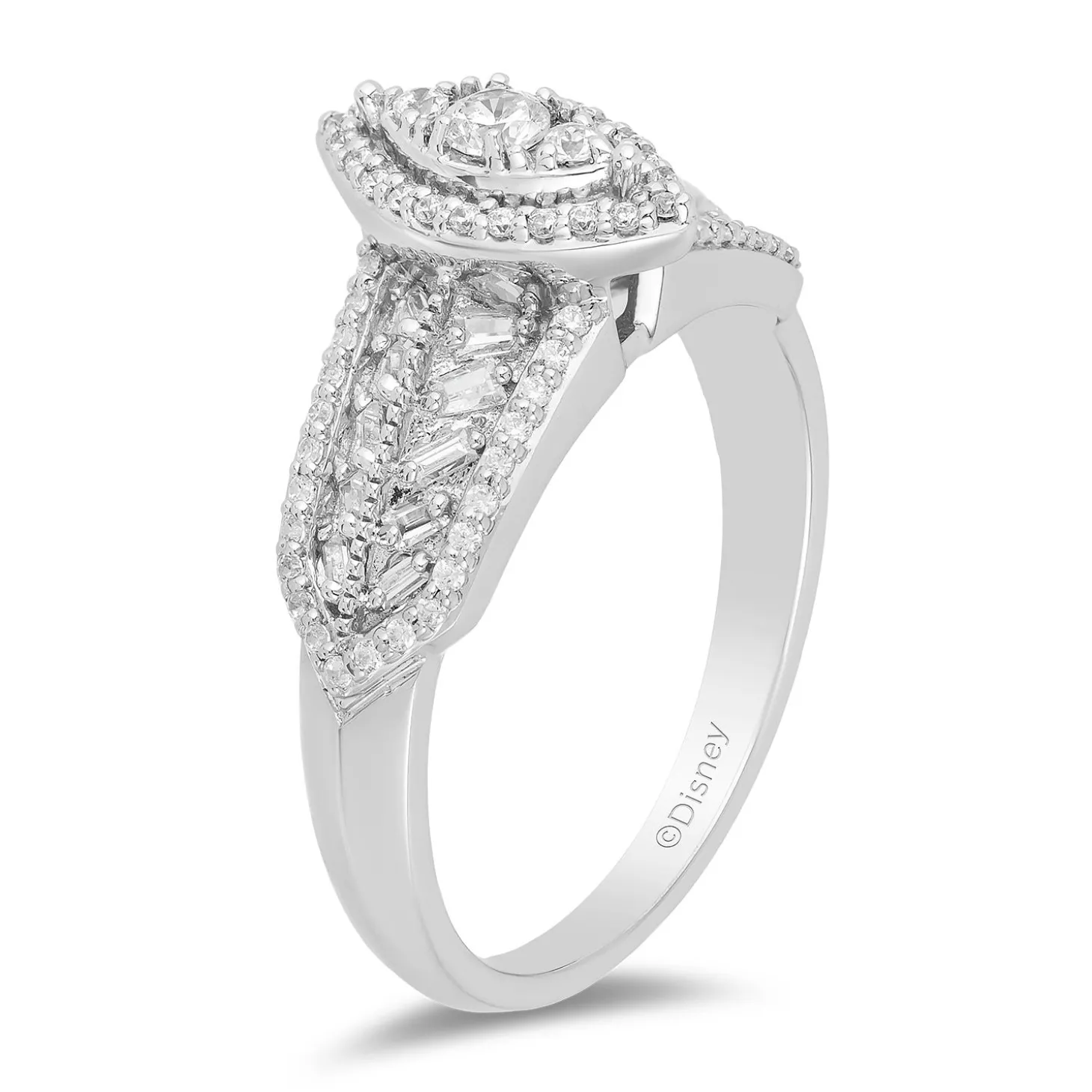 Enchanted Disney Fine Jewelry 14K White Gold With 1/2 CTTW Diamond Pocahontas Engagement Ring