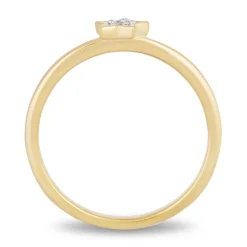 Enchanted Disney Fine Jewelry Sterling Silver and 10K Yellow Gold with 1/10 CTTW Diamonds Tinker Bell Ring