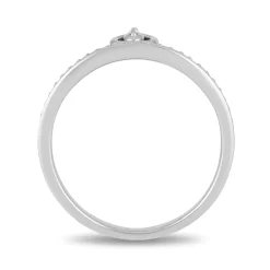 Enchanted Disney Fine Jewelry Sterling Silver 1/10 CTTW Cinderella Carriage Ring