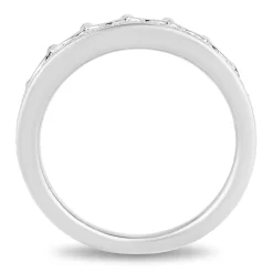 Enchanted Disney Fine Jewelry 10K White Gold 1/10 CTTW Diamond Majestic Princess Tiara Ring