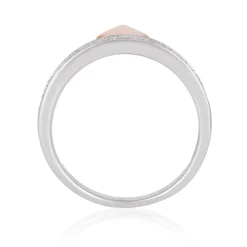 Enchanted Disney Fine Jewelry Sterling Silver and 10k Rose Gold 1/10 CTTW Aurora Tiara Ring