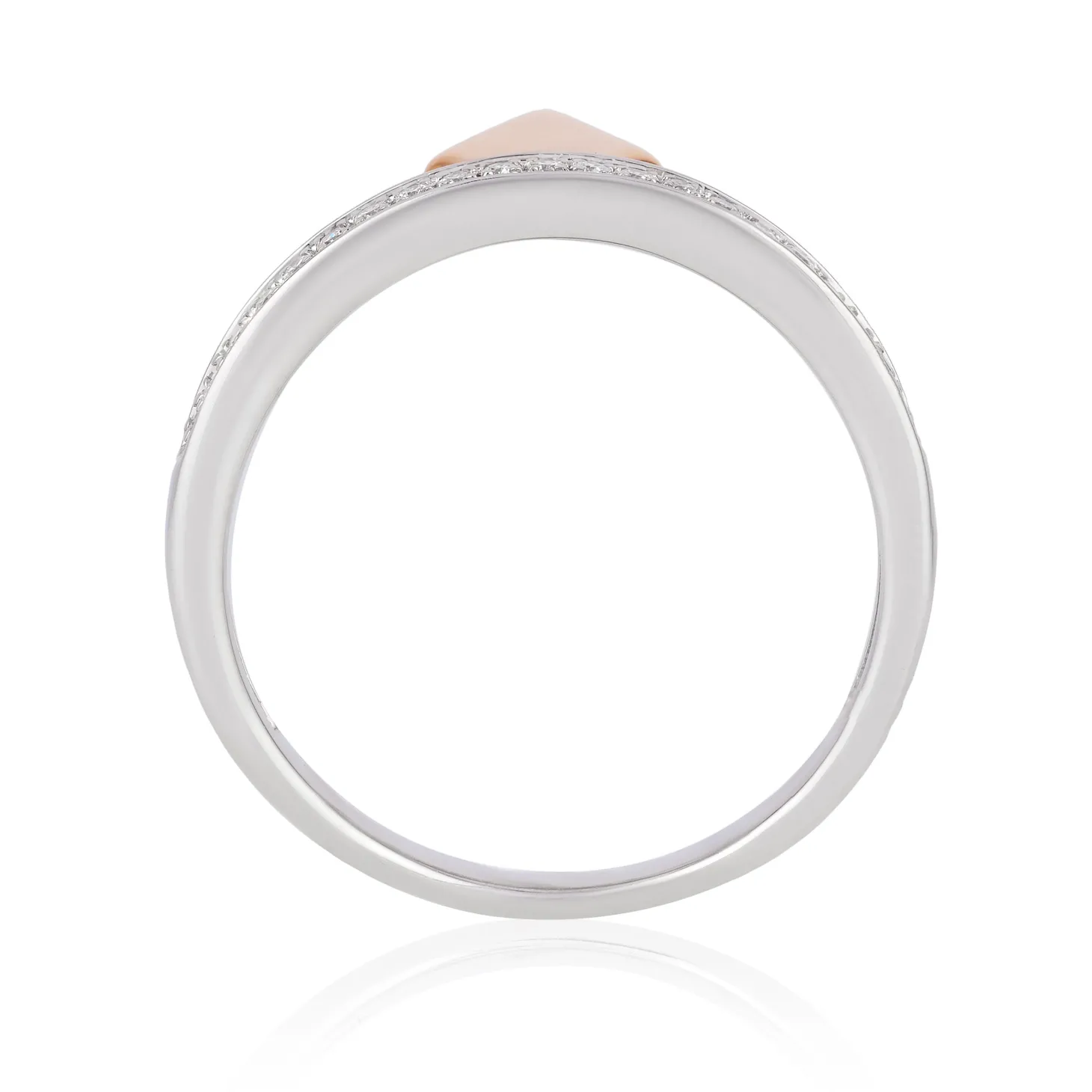 Enchanted Disney Fine Jewelry Sterling Silver and 10k Rose Gold 1/10 CTTW Aurora Tiara Ring