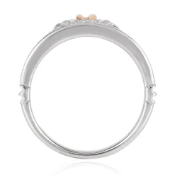 Enchanted Disney Fine Jewelry Sterling Silver and 10K Rose Gold 1/6 CTTW Cinderella Tiara Ring