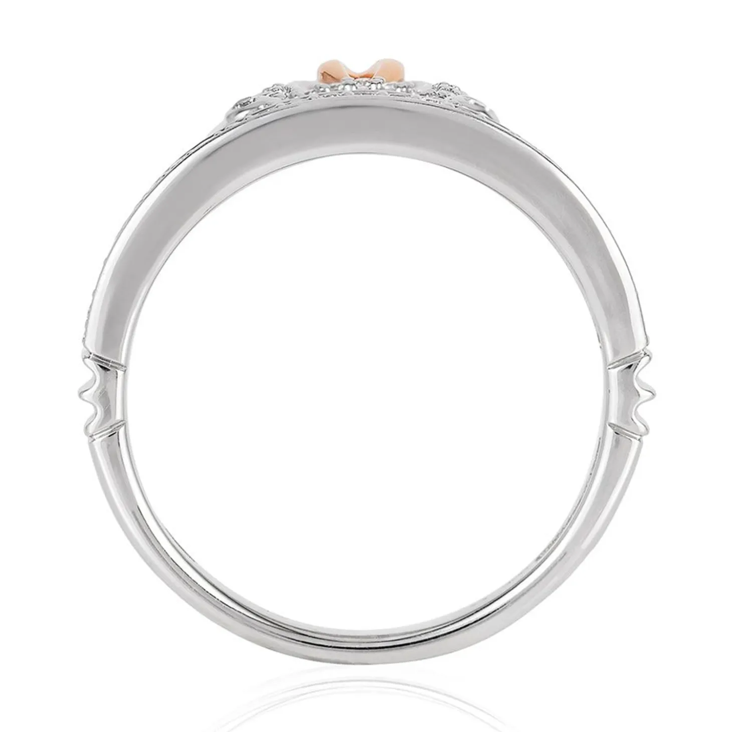 Enchanted Disney Fine Jewelry Sterling Silver and 10K Rose Gold 1/6 CTTW Cinderella Tiara Ring