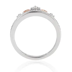 Enchanted Disney Fine Jewelry Sterling Silver and 10K Rose Gold 1/5 CTTW Majestic Princess Tiara Ring