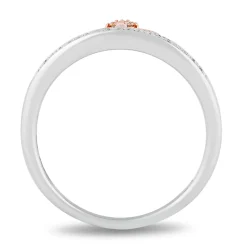 Enchanted Disney Fine Jewelry 14K Rose Gold Over Sterling Silver with 1/10 CTTW Diamond Snow White Ring