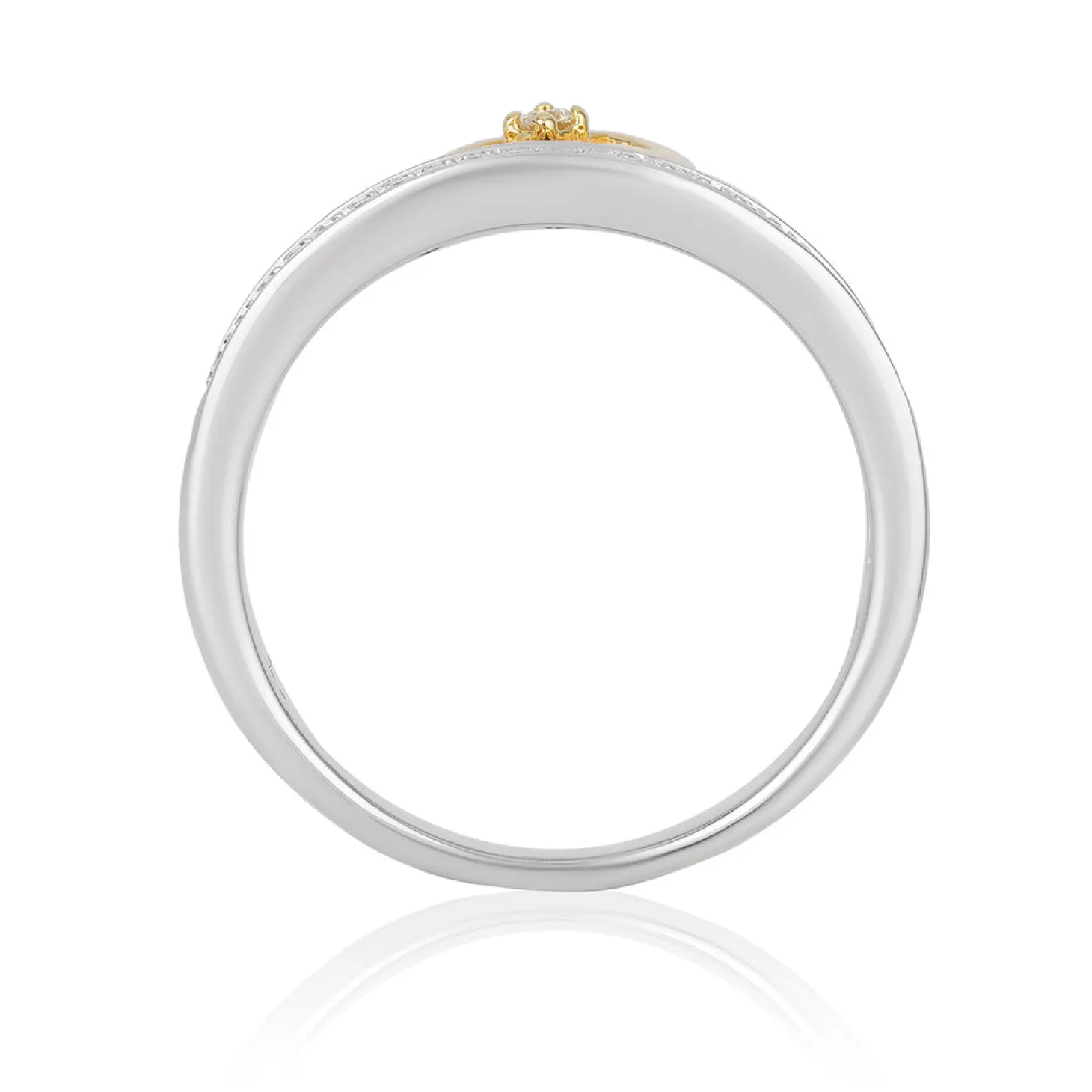 Enchanted Disney Fine Jewelry Sterling Silver and 10K Yellow Gold 1/10 CTTW Jasmine Tiara Ring