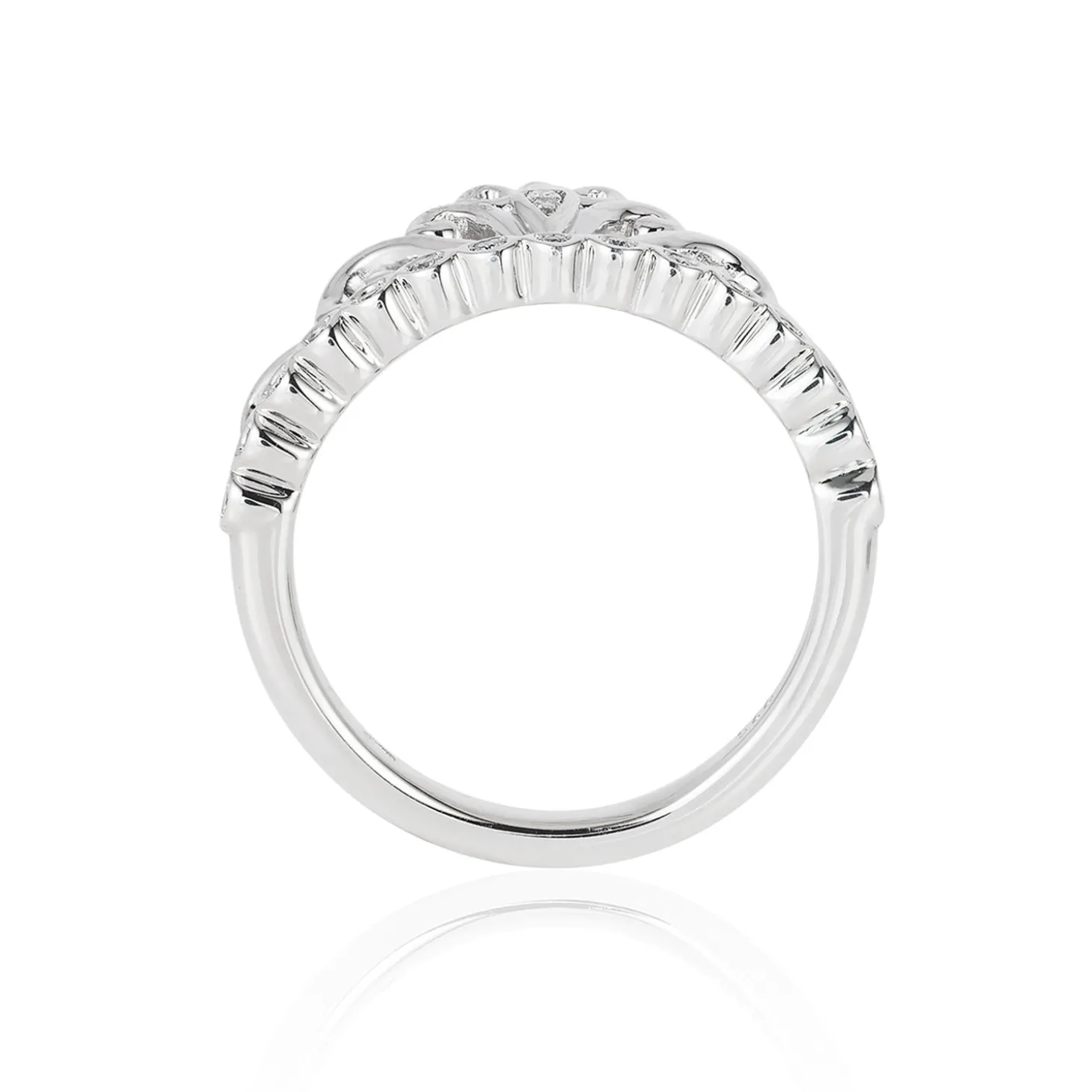 Enchanted Disney Fine Jewelry 14K White Gold 1/10 CTTW Cinderella Carriage Ring