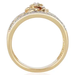 Enchanted Disney Fine Jewelry 14K Yellow Gold over Sterling Silver with 1/5 CTTW Diamond Belle Fashion Ring