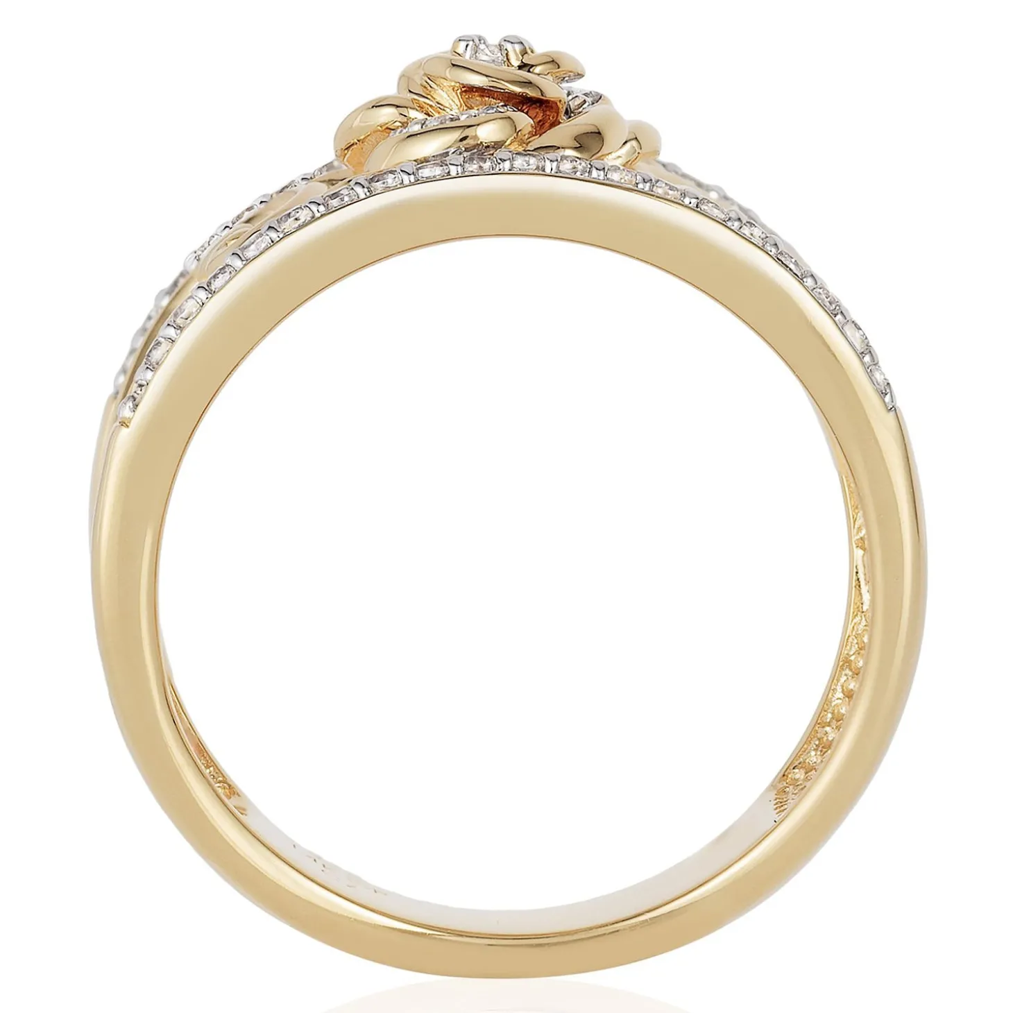 Enchanted Disney Fine Jewelry 14K Yellow Gold over Sterling Silver with 1/5 CTTW Diamond Belle Fashion Ring