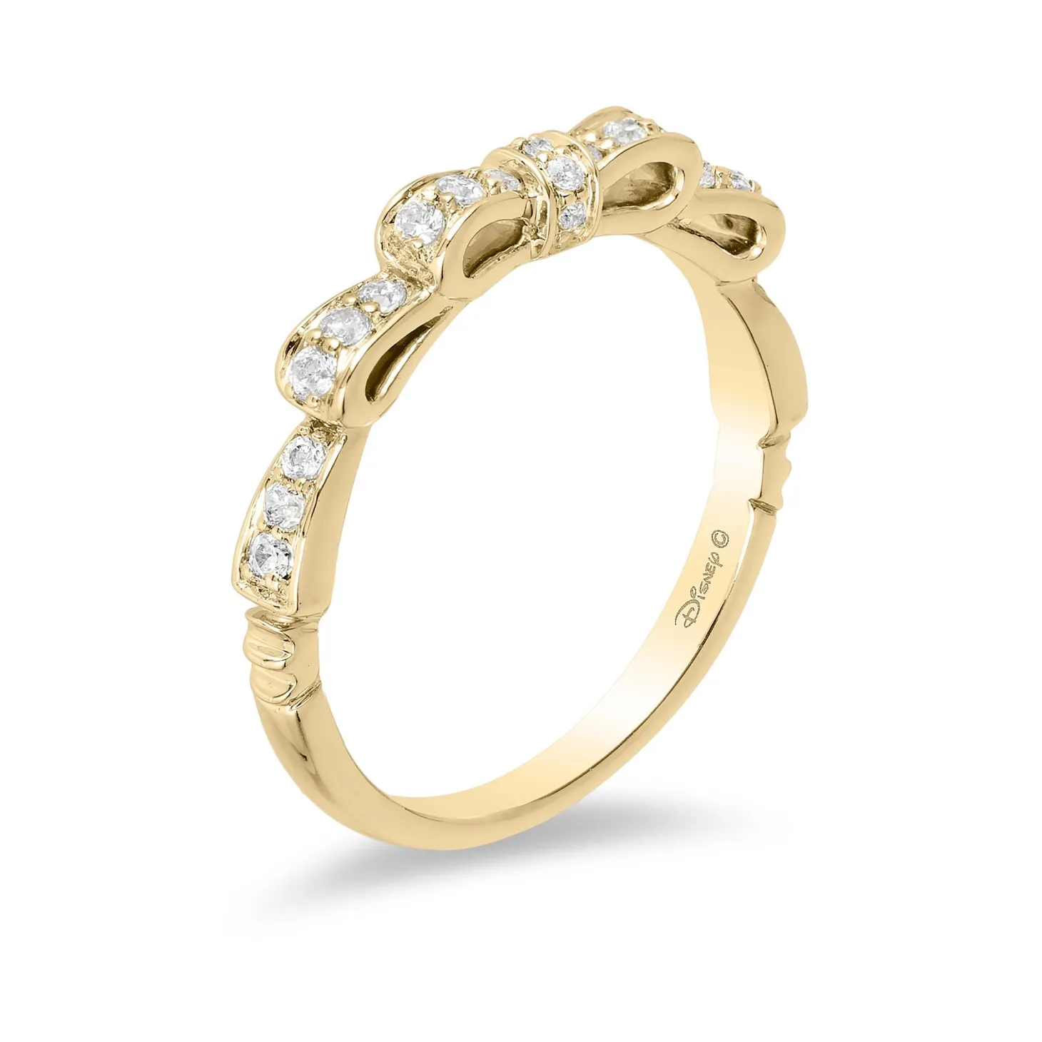 Enchanted Disney Fine Jewelry 14K Yellow Gold with 1/4 CTTW Diamond Snow White Anniversary Band Ring