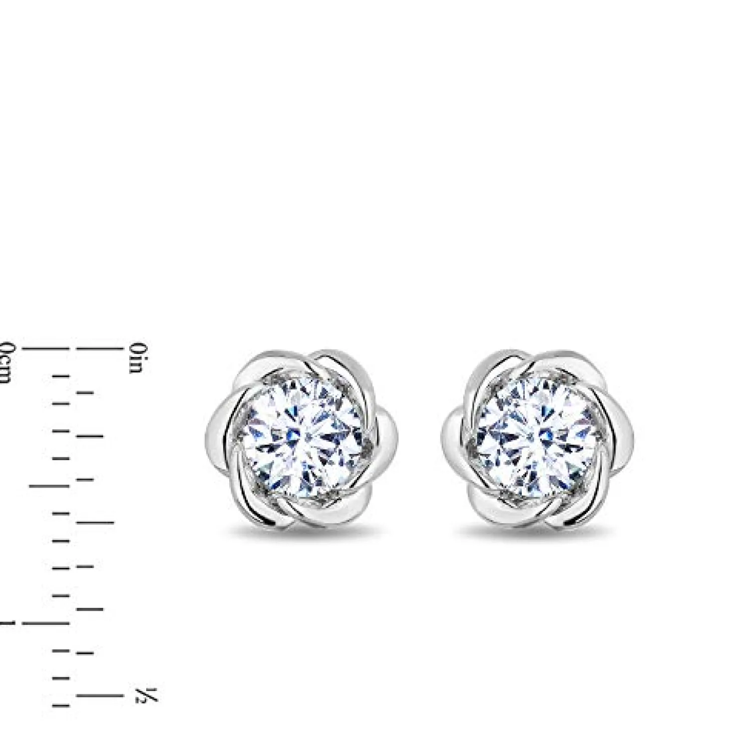 Enchanted Disney Fine Jewelry 14K White Gold with 1/2 CTTW Diamond Belle Solitaire Earrings