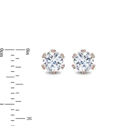 Enchanted Disney Fine Jewelry 14K Rose Gold with 1/3 CTTW Diamond Majestic Princess Solitaire Earrings