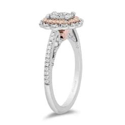 Enchanted Disney Fine Jewelry 14K White Gold and Rose Gold with 1/2 CTTW Diamonds Ariel Engagement Ring