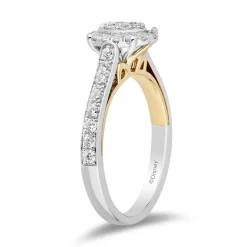Enchanted Disney Fine Jewelry 10K White Gold and Yellow Gold with 1/2 CTTW Diamonds Jasmine Composite Ring