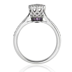 Enchanted Disney Fine Jewelry 10K White Gold with 1/3 CTTW Diamonds and Amethyst Ariel Engagement Ring