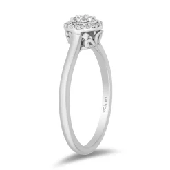 Enchanted Disney Fine Jewelry Sterling Silver with 1/6 CTTW Diamonds Cinderella Engagement Ring