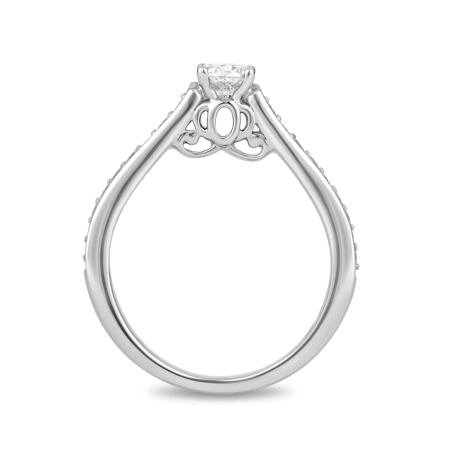 Enchanted Disney Fine Jewelry 10K White Gold with 1/2 CTTW Cinderella Engagement Ring
