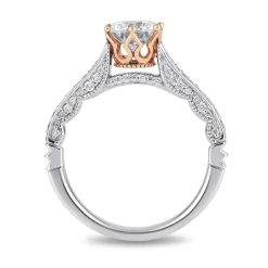Enchanted Disney Fine Jewelry 14K White Gold and Rose Gold with 1 1/4 CTTW Majestic Princess Engagement Ring