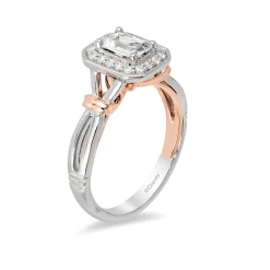 Enchanted Disney Fine Jewelry 14K White Gold and Rose Gold with 5/8 CTTW Snow White Engagement Ring