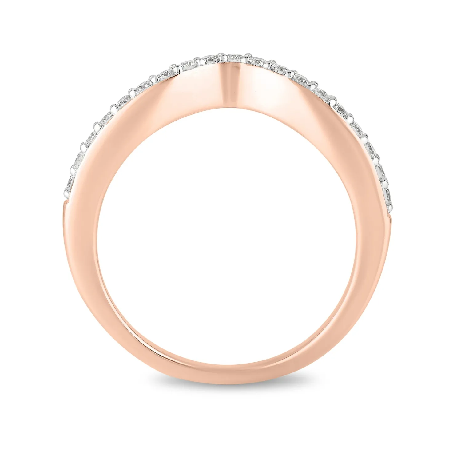 Enchanted Disney Fine Jewelry 14K Rose Gold with 1 CTTW Diamond and Created Blue sapphire Disney Cinderella Bridal Set