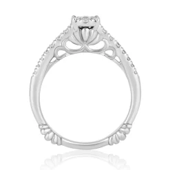 Enchanted Disney Fine Jewelry 14K White Gold with 1/2 CTTW Ariel Shell Bridal Set