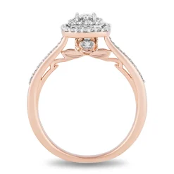 Enchanted Disney Fine Jewelry 14K Rose Gold with 1/2 CTTW Diamond Belle Bridal Set