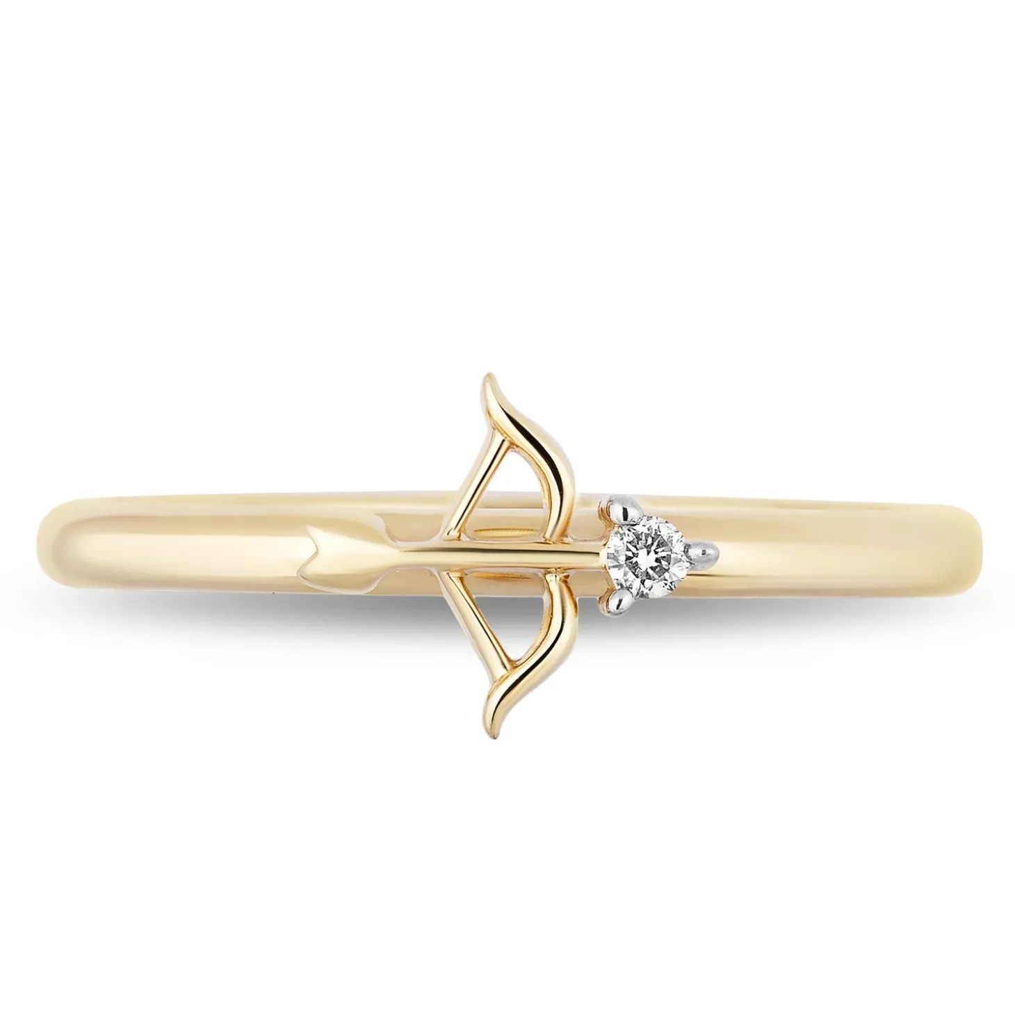 Enchanted Disney Fine Jewelry 10k Yellow Gold Diamond Accent Merida Bow and Arrow Ring