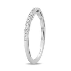 Enchanted Disney Fine Jewelry 14K White Gold 1/6 CTTW Cinderella Bridal Band